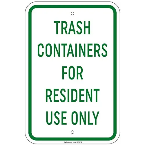 Tin Sign New Aluminum Metal Trash Containers Residents Only Retro 11.8 x 7.8 Inch 
Tin Sign New Aluminum Metal Trash Containers Residents Only Retro 11.8 x 7.8 Inch