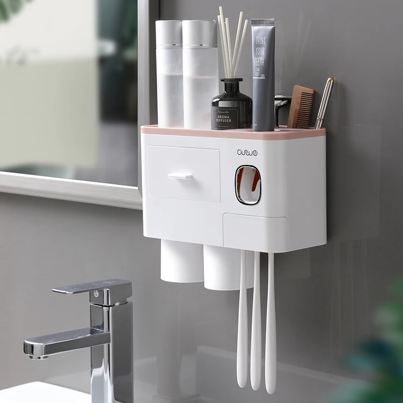 Organizer Accessories Toothbrush Holder Bathroom Stickers Wall Dispenser Toothbrush Holder Badezimmer Bathroom Products DH50YSJ
Organizer Accessories Toothbrush Holder Bathroom Stickers Wall Dispenser Toothbrush Holder Badezimmer Bathroom Products DH50YSJ