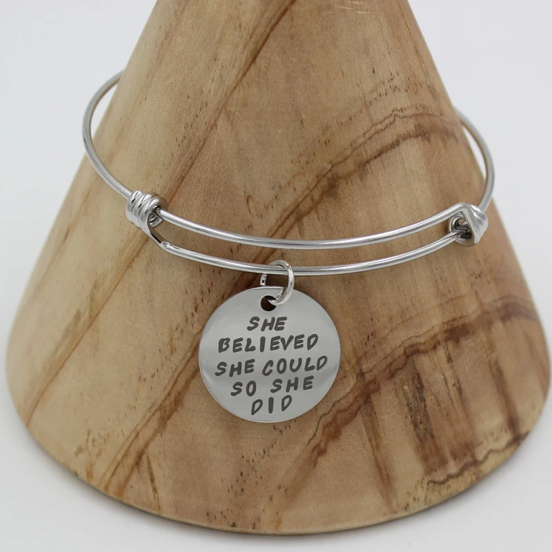 New Arrival Brithday Gifts for Women Girls Stainless Steel Expandable Bangle Inspirational Motivational Bracelets Pulsera
New Arrival Brithday Gifts for Women Girls Stainless Steel Expandable Bangle Inspirational Motivational Bracelets Pulsera