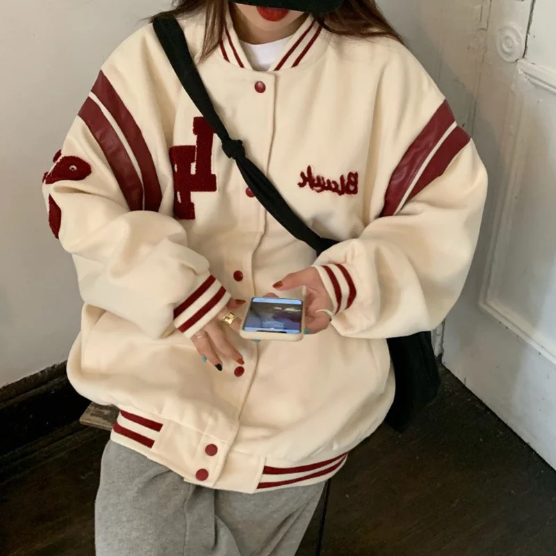 Vintage Jacket Women's Korean Style Boyfriend Style Lazy Embroidery Multi-Color Coat Loose Top Wear
Vintage Jacket Women's Korean Style Boyfriend Style Lazy Embroidery Multi-Color Coat Loose Top Wear