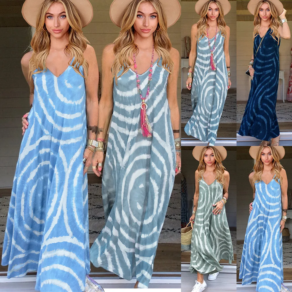 Yg Brand European And American Women's Summer New Abstract Printing Long Skirt V-neck Suspender Skirt Loose Casual Dress
Yg Brand European And American Women's Summer New Abstract Printing Long Skirt V-neck Suspender Skirt Loose Casual Dress