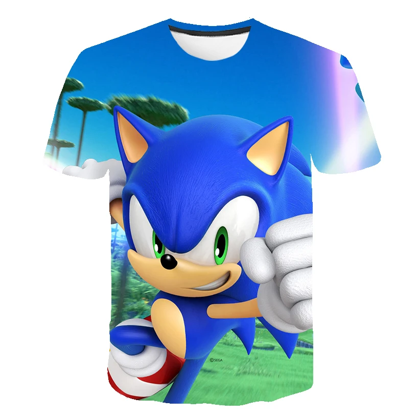 Sonic the hedgehog/От 4 до 14 лет футболка с мультяшным принтом для мальчиков летние модные