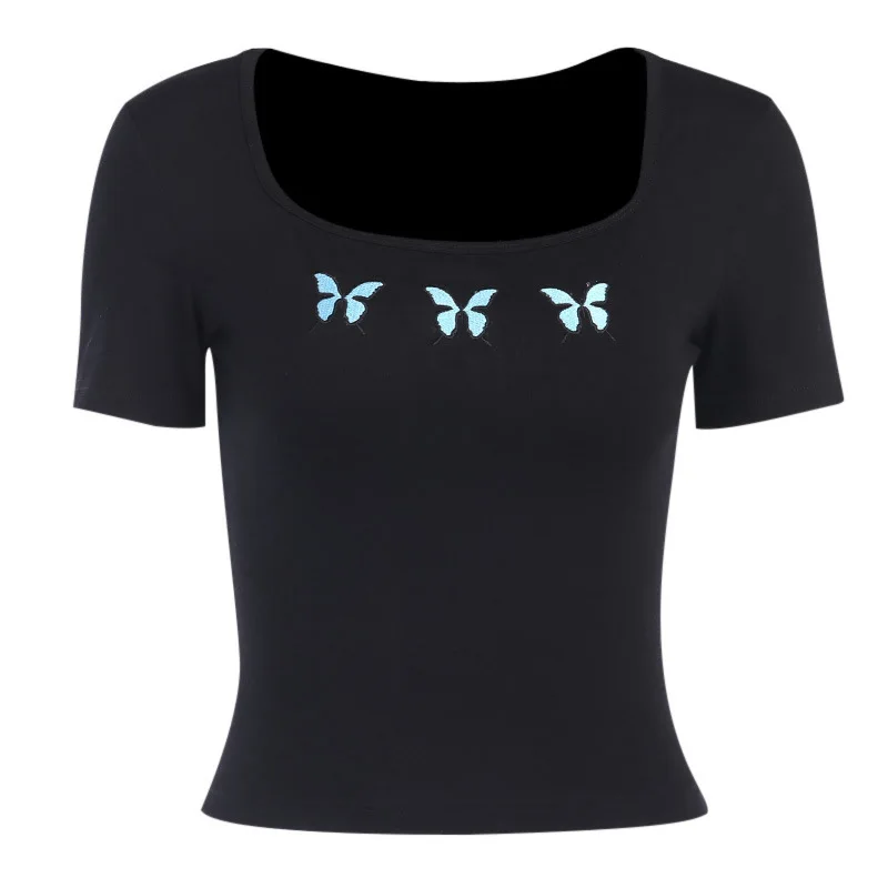ins in the summer of 22062 p a new short midriff t-shirts female party get butterflies embroidered coat ins cool girl
ins in the summer of 22062 p a new short midriff t-shirts female party get butterflies embroidered coat ins cool girl