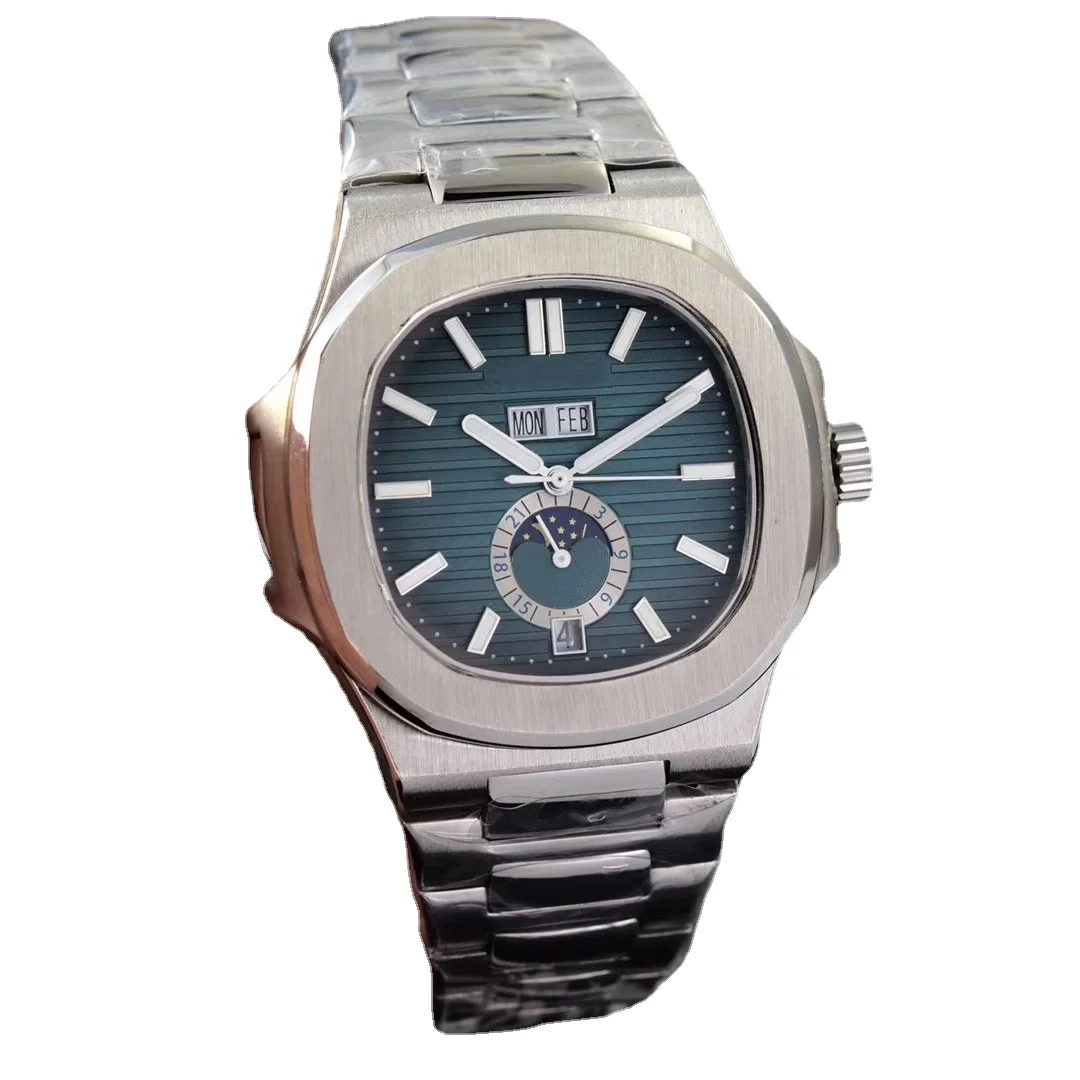 High-end Men's Mechanical Watch Automatic Calendar Transparent Moon Phase Black Dual Time Sapphire Glass
High-end Men's Mechanical Watch Automatic Calendar Transparent Moon Phase Black Dual Time Sapphire Glass