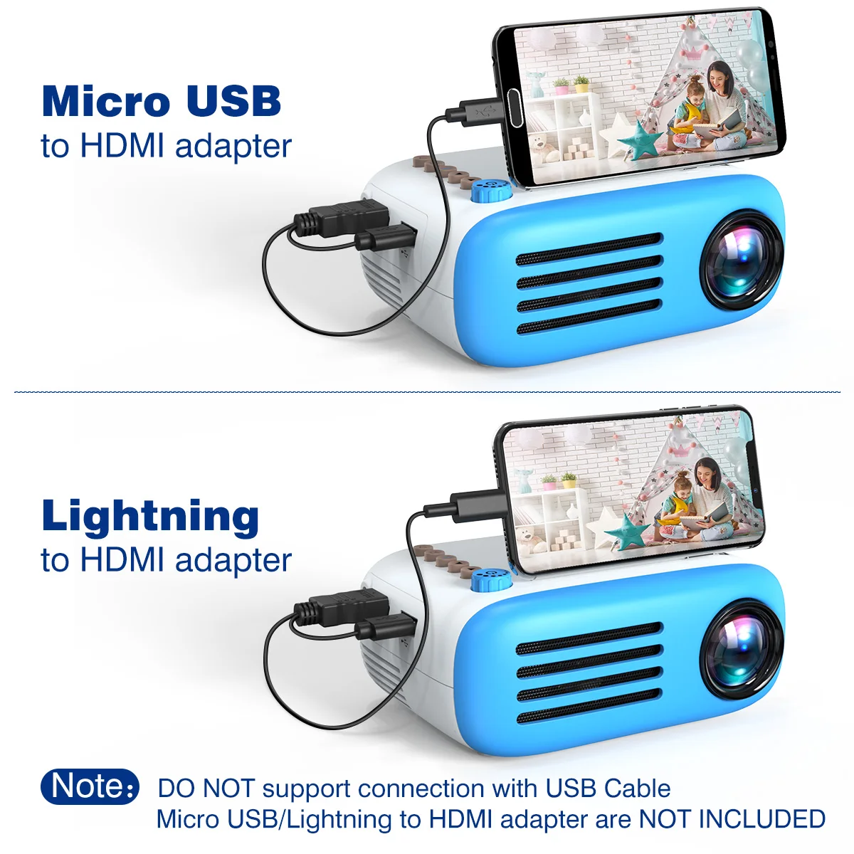 Excelvan YG200 мини-мультимедийный проектор TF карта AV USB HDMI портативный домашний
