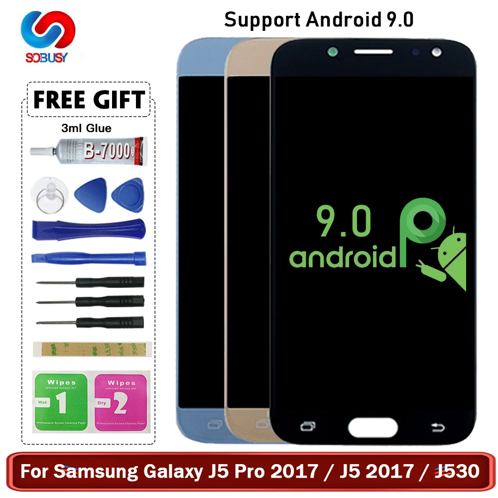 Поддержка 9 0/5 2 дюймов ЖК дисплей для SAMSUNG Galaxy J5 Pro 2017 J530 J530F сенсорный экран замена