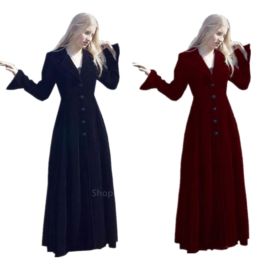 2020 Women Halloween Cosplay Medieval Vintage Floor Dress Botton Costume Female Renaissance V-neck Maxi Gown Robe Carnival Party
2020 Women Halloween Cosplay Medieval Vintage Floor Dress Botton Costume Female Renaissance V-neck Maxi Gown Robe Carnival Party