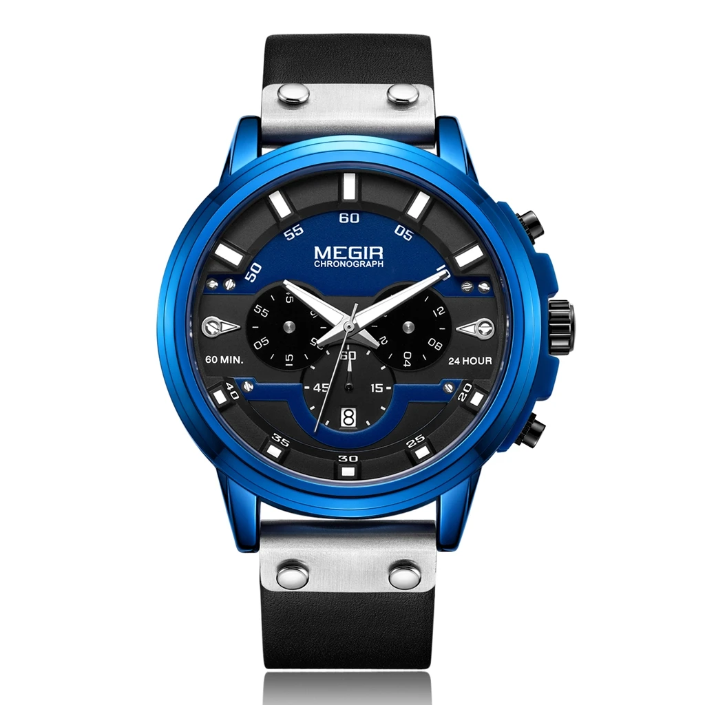 Fashion MEGIR ML2080G Chronograph Watch For Man 3 Colors Selection 24 Hours 60 Min Auto Date PU Belt Alloy Case 3ATM Wristwatch
Fashion MEGIR ML2080G Chronograph Watch For Man 3 Colors Selection 24 Hours 60 Min Auto Date PU Belt Alloy Case 3ATM Wristwatch