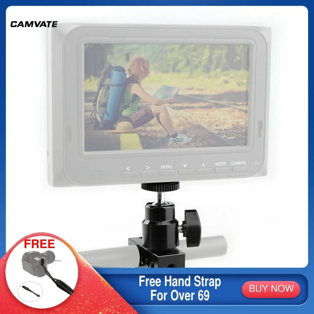 CAMVATE Standard 15mm Single Rod Clamp With 1/4" Ball Head Bracket Holder Mount For LED Light/LCD Monitor/Flash Light Mounting
CAMVATE Standard 15mm Single Rod Clamp With 1/4" Ball Head Bracket Holder Mount For LED Light/LCD Monitor/Flash Light Mounting