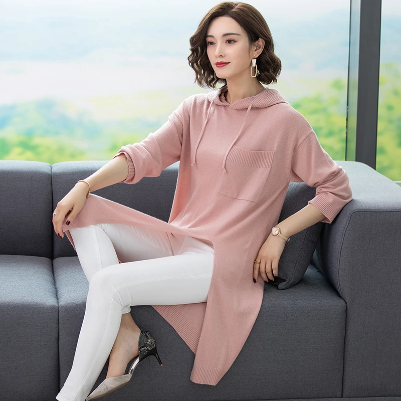 New Arrival Cashmere Fashion Hooden Sweater Tops Spring & Autumn Female Loose Casual Side Split Pullover Knit Wool Sweater
New Arrival Cashmere Fashion Hooden Sweater Tops Spring & Autumn Female Loose Casual Side Split Pullover Knit Wool Sweater