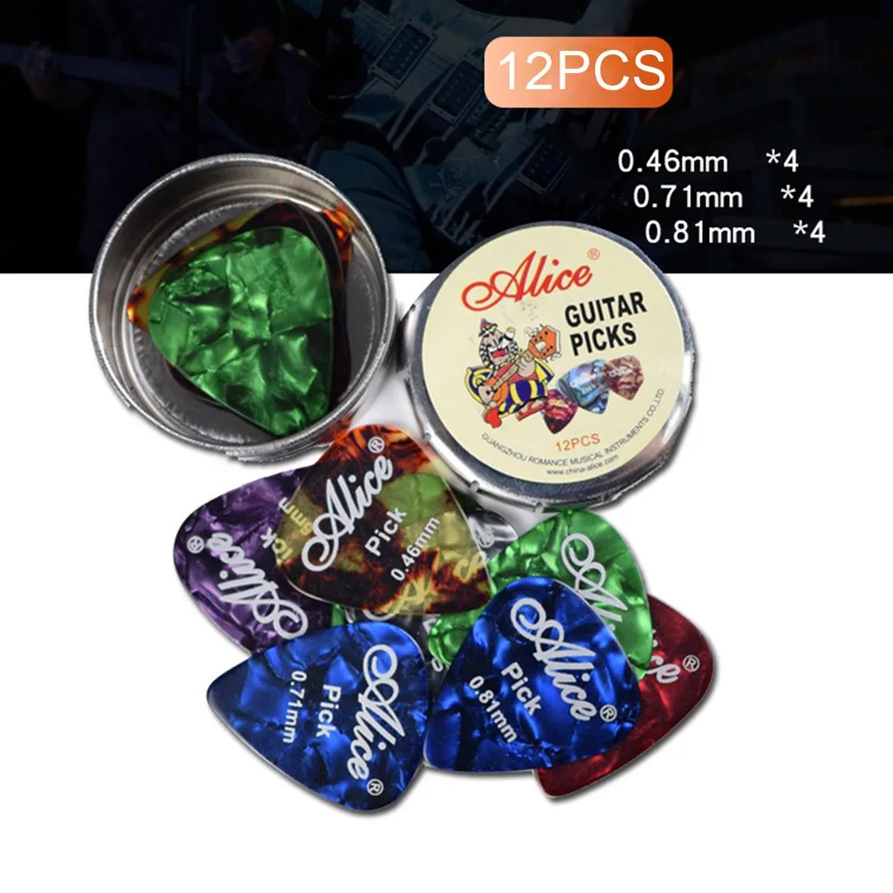 12 Pcs Alice Celluloid Acoustic Electric Guitar Picks Plectrums 0.46/0.71/0.81mm Thickness Bass Guitar Picks Parts Accessories
12 Pcs Alice Celluloid Acoustic Electric Guitar Picks Plectrums 0.46/0.71/0.81mm Thickness Bass Guitar Picks Parts Accessories