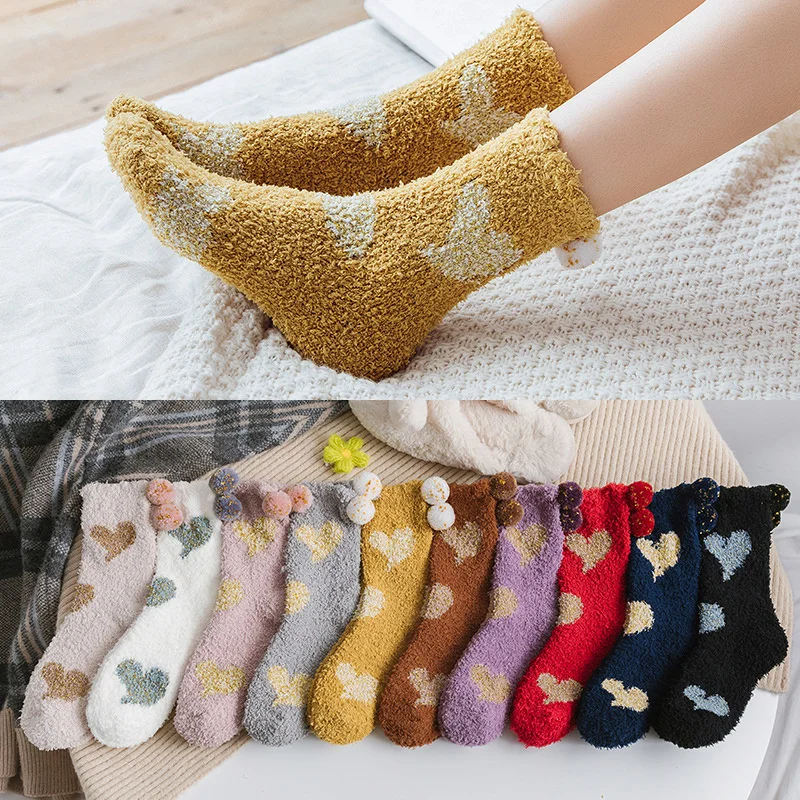 10 Pair Coral Fleece Socks Women's Winter Cute Warm Socks Fuzzy Floor Socks with Love Shape Pattern XIN-Shipping
10 Pair Coral Fleece Socks Women's Winter Cute Warm Socks Fuzzy Floor Socks with Love Shape Pattern XIN-Shipping
