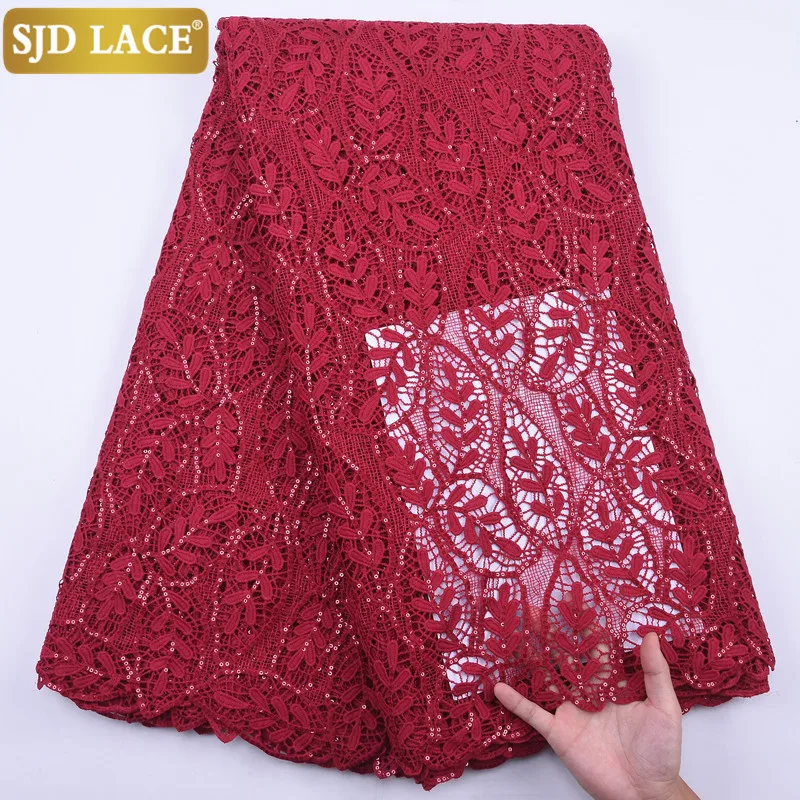 SJD LACE African Cord Lace Fabric High Quality Sequins French Lace Fabric Water Soluble Milk Silk Laces For Wedding Party 2097B 
SJD LACE African Cord Lace Fabric High Quality Sequins French Lace Fabric Water Soluble Milk Silk Laces For Wedding Party 2097B