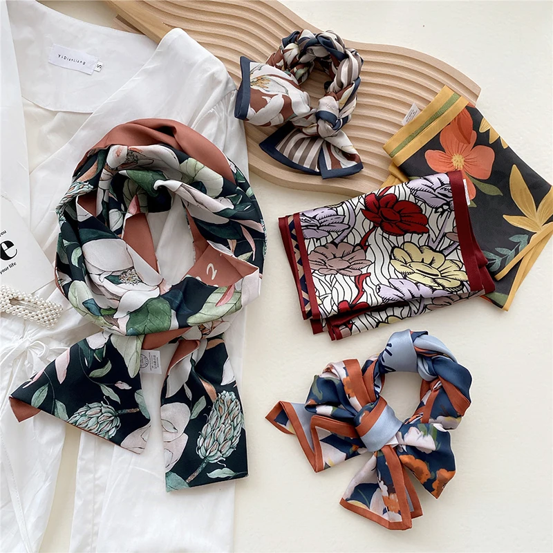 New Luxury Women Floral Print Silk Scarf Spring Autumn Ribbon Neck Scarves Long Female Shawl Headband Hairbands Bag Handle Strap
New Luxury Women Floral Print Silk Scarf Spring Autumn Ribbon Neck Scarves Long Female Shawl Headband Hairbands Bag Handle Strap