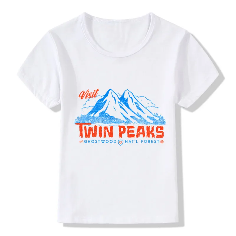 Детские Забавные футболки с принтом Twin Peaks летние топы короткими рукавами для