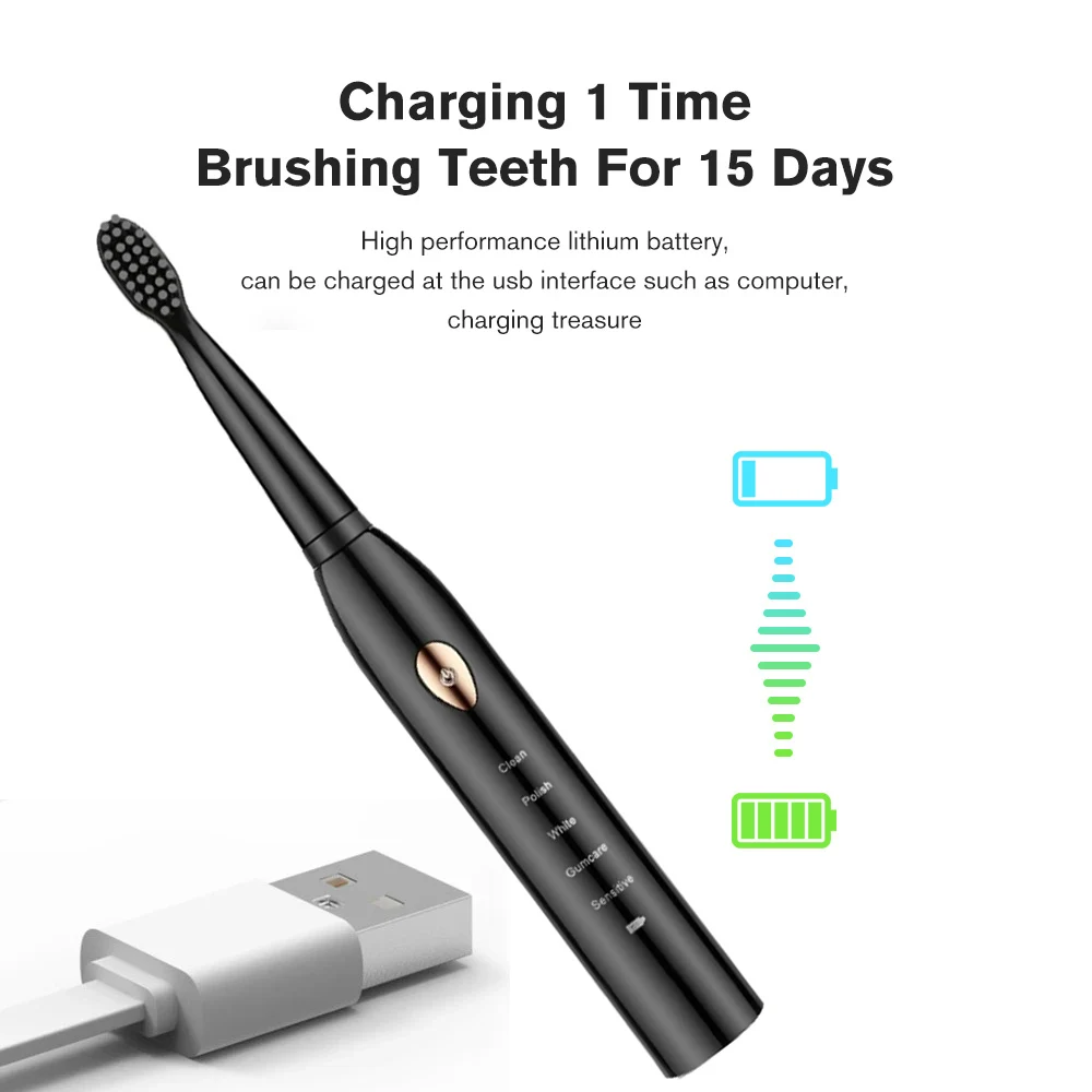 Щетка Зубная аккумуляторная ультразвуковая с зарядкой от USB, 5 режимов, 41000 об/мин
Щетка Зубная аккумуляторная ультразвуковая с зарядкой от USB, 5 режимов, 41000 об/мин