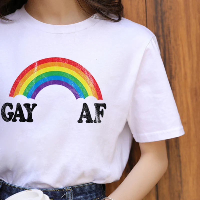 

ZOGANKIN Lgbt Harajuku Rainbow Gay Pride T Shirt Women Lesbian Cartoon T-shirt 90s Graphic Casual Tshirt Fashion Cotton Tops Tee