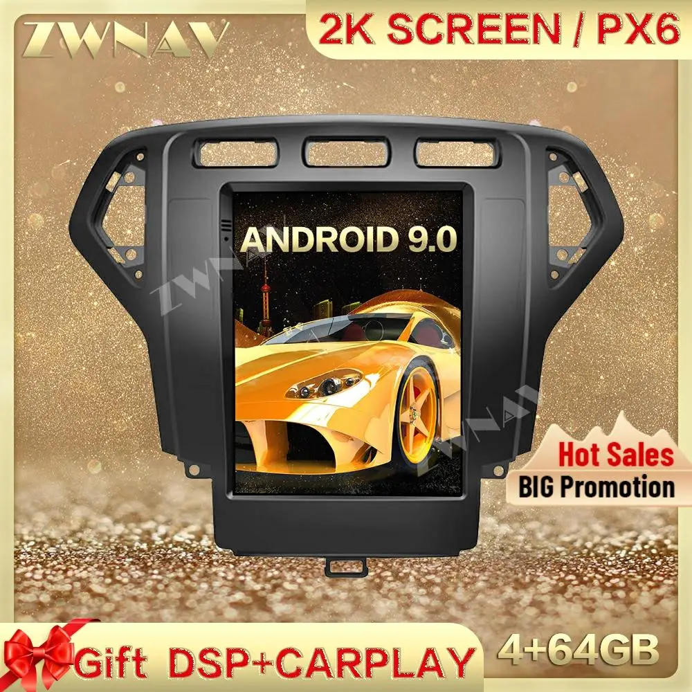 DSP Carplay Tesla screen 4+64G Android 9.0 Car Multimedia Player For Ford Mondeo 2007 2008-2010 GPS Radio Auto stereo head unit
DSP Carplay Tesla screen 4+64G Android 9.0 Car Multimedia Player For Ford Mondeo 2007 2008-2010 GPS Radio Auto stereo head unit