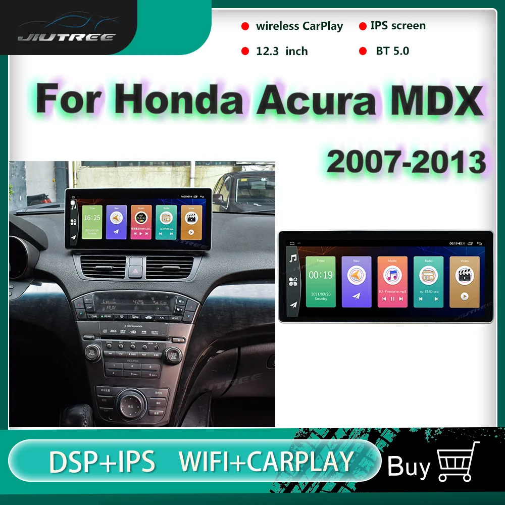 

Автомобильный радиоприемник 12,3 дюймов Android для Honda Acura MDX 2007 2008-2013, автомобильный мультимедийный плеер с GPS-навигацией, автомобильный стерео а...