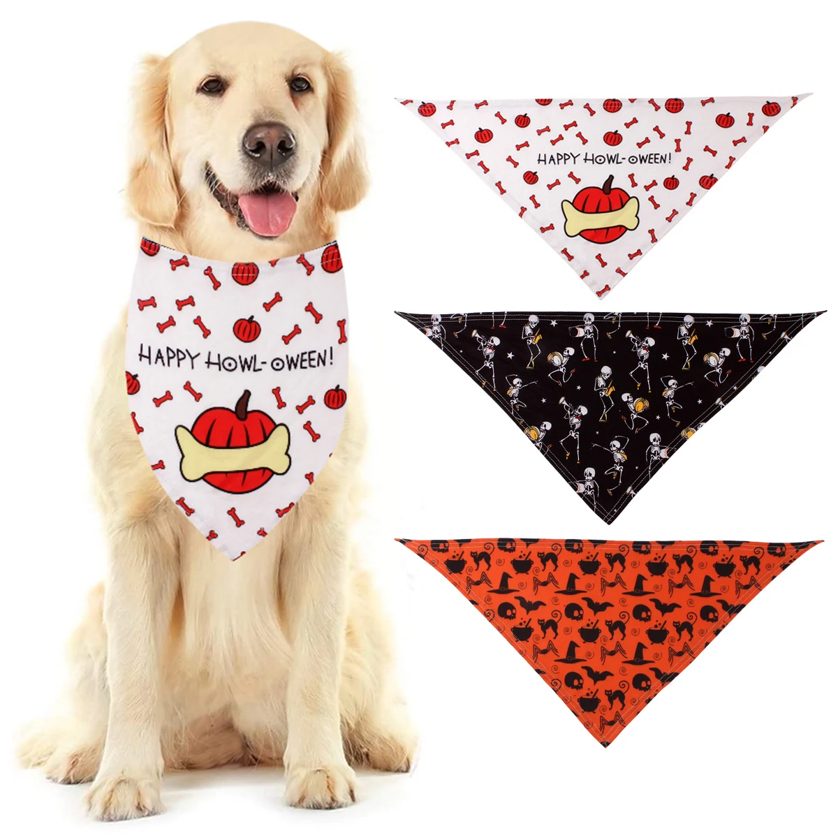 Банданы для собак на Хэллоуин, шарф для домашних животных, шейный платок, 3 шт. костюмов, аксессуары для Хэллоуина, фестивавечерние
Банданы для собак на Хэллоуин, шарф для домашних животных, шейный платок, 3 шт. костюмов, аксессуары для Хэллоуина, фестивавечерние