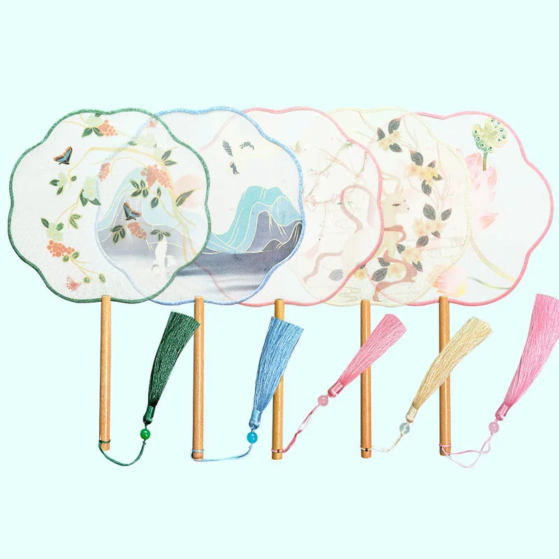 Antique round fan Chinese style classical female Hanfu translucent long handle group fan Palace wind chinese fan
Antique round fan Chinese style classical female Hanfu translucent long handle group fan Palace wind chinese fan