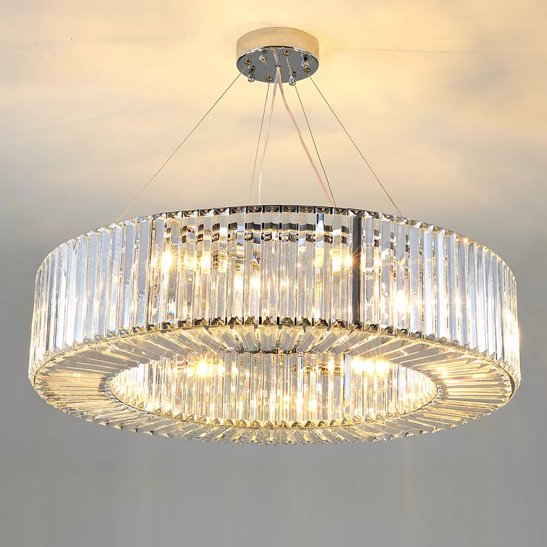 

Free Shipping D60cm/D80cm Luxury European Top K9 Clear Crystal Pendant Light Hotel Hall Living Room Dining Room AC LED Lights