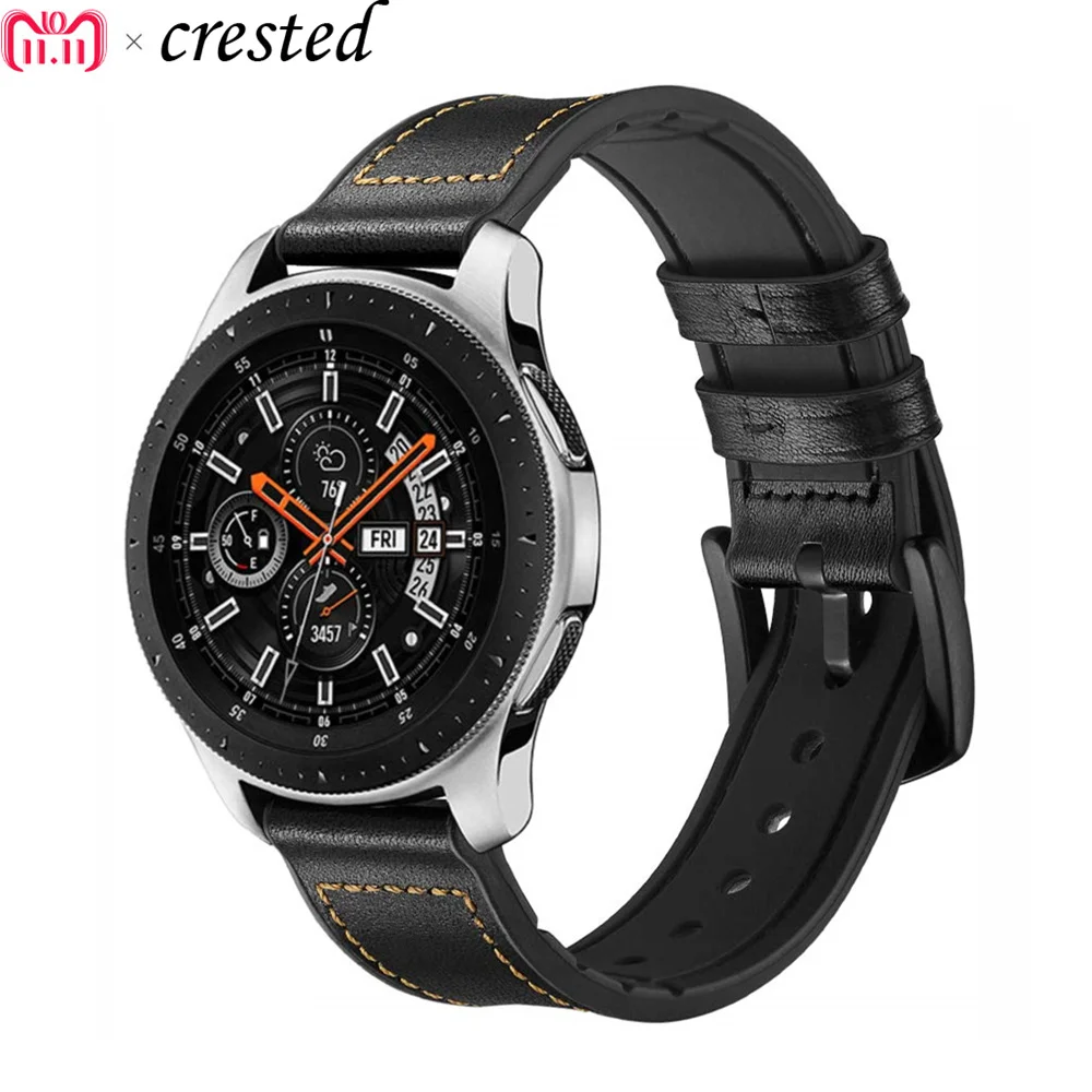 

Gear S3 Frontier band For Samsung Galaxy watch 46mm strap 22mm Leather Bracelet Huawei watch GT Amazfit stratos 2/Pace S 3 46