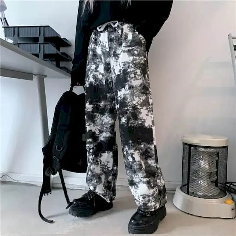 Casual Pants women 2020 new Korean version retro tie-dye straight casual trousers loose bf high waist wide leg pants trend
Casual Pants women 2020 new Korean version retro tie-dye straight casual trousers loose bf high waist wide leg pants trend