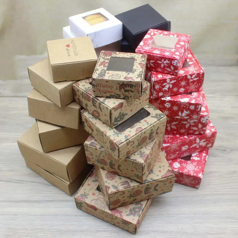 Zerong 10pc jewelry gifts package white kraft black paper box with pvc film window Merry christmas candy wedding wraping
Zerong 10pc jewelry gifts package white kraft black paper box with pvc film window Merry christmas candy wedding wraping