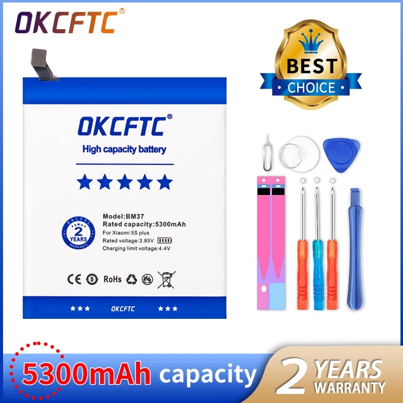 Original Phone Battery BM37 For Xiaomi 5S Plus Mi5S Plus High Quality 5300mAh Phone Replacement Batteries
Original Phone Battery BM37 For Xiaomi 5S Plus Mi5S Plus High Quality 5300mAh Phone Replacement Batteries