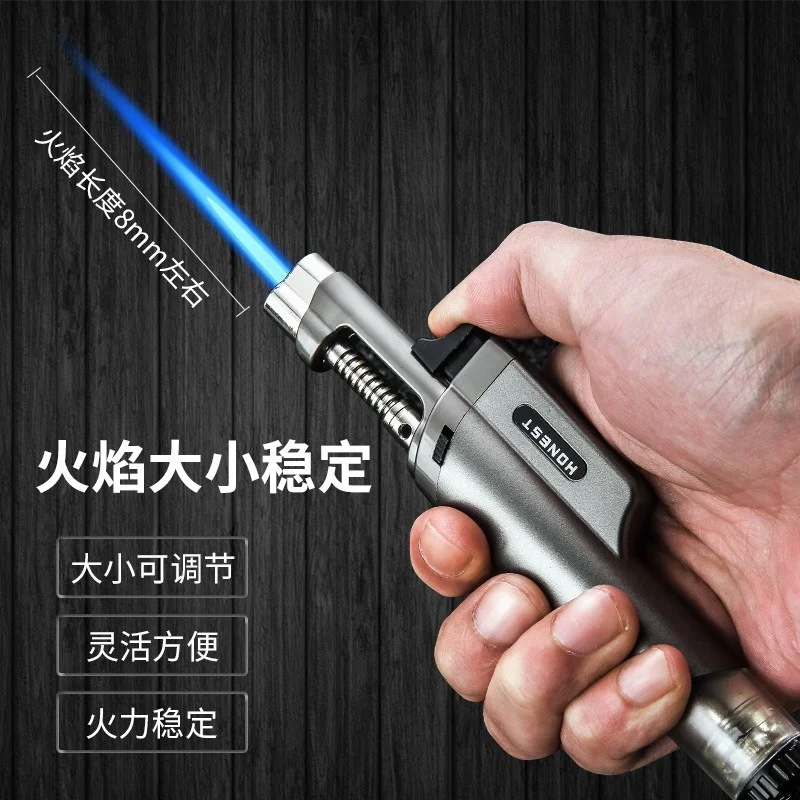 1300C Powerful Metal Torch Turbine Lighter Blue Flame Windproof Personality Lighter Cigarette Cigar Spray Gun Men's Gadget Gift
1300C Powerful Metal Torch Turbine Lighter Blue Flame Windproof Personality Lighter Cigarette Cigar Spray Gun Men's Gadget Gift