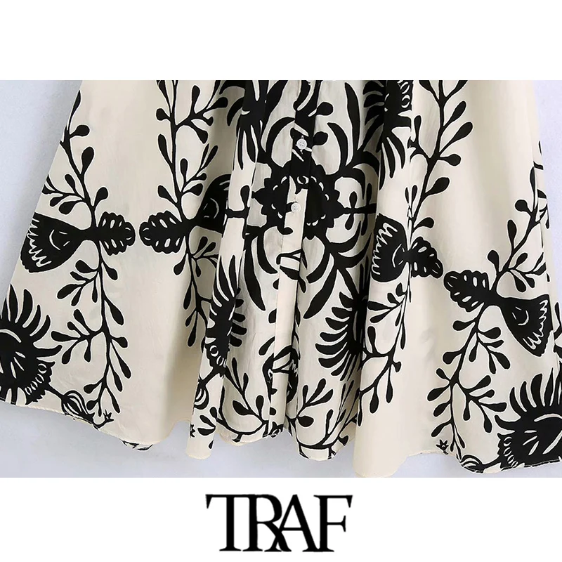 TRAF Women Chic Fashion With Belt Totem Print Midi Shirt Dress Vintage Three Quarter Sleeve Button-up Female Dresses Mujer
TRAF Women Chic Fashion With Belt Totem Print Midi Shirt Dress Vintage Three Quarter Sleeve Button-up Female Dresses Mujer