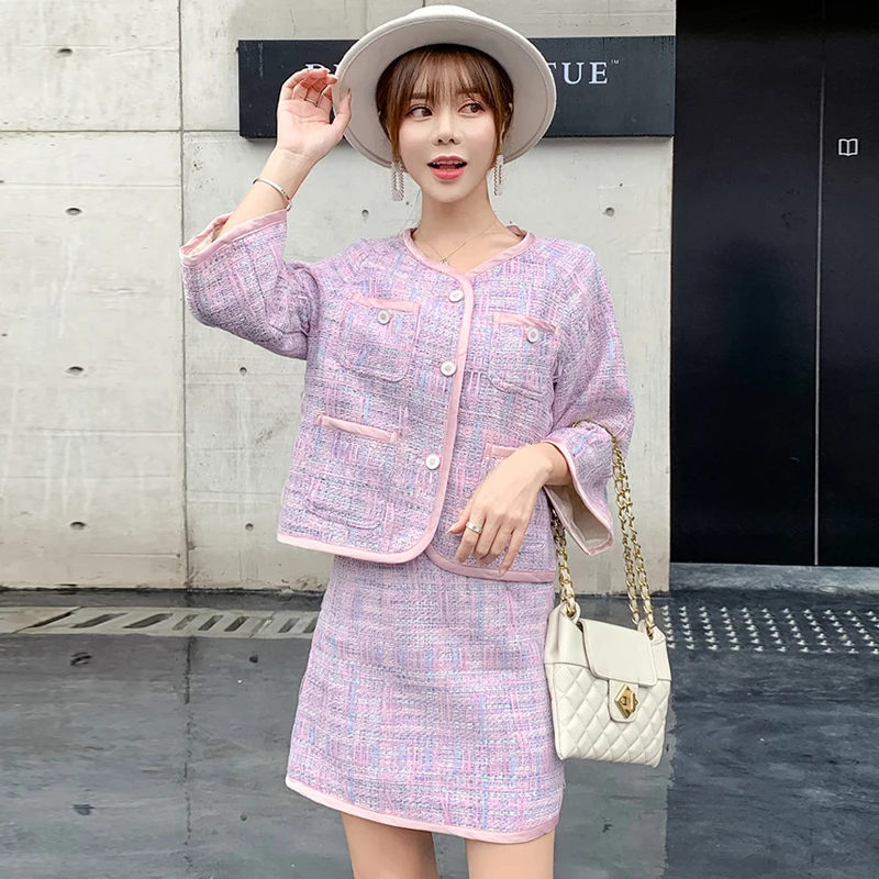 Autumn elegant Skirt suit Weaving Tweed skirt set Women's Sets Tweed jacket and Tweed skirt two-piece outfits women 2 piece set
Autumn elegant Skirt suit Weaving Tweed skirt set Women's Sets Tweed jacket and Tweed skirt two-piece outfits women 2 piece set