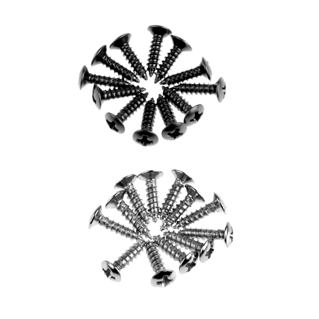 24pcs Scratchplate Pickguard Screws For Guitar Silver Black 
24pcs Scratchplate Pickguard Screws For Guitar Silver Black