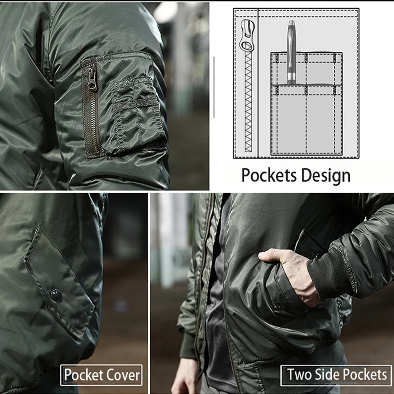 Winter MA1 Bomber Jackets Men Classic Pilot Baseball Jackets Motorcycle Streetwear Coat Male Cargo Clothes Waterproof Outerwear
Winter MA1 Bomber Jackets Men Classic Pilot Baseball Jackets Motorcycle Streetwear Coat Male Cargo Clothes Waterproof Outerwear