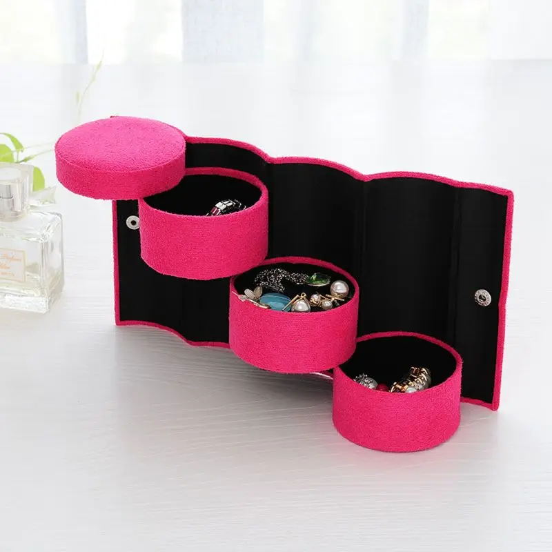 Velvet Jewelry Box Travel 3-Layer Roll-up Snap Storage Earring Bracelet Display
Velvet Jewelry Box Travel 3-Layer Roll-up Snap Storage Earring Bracelet Display