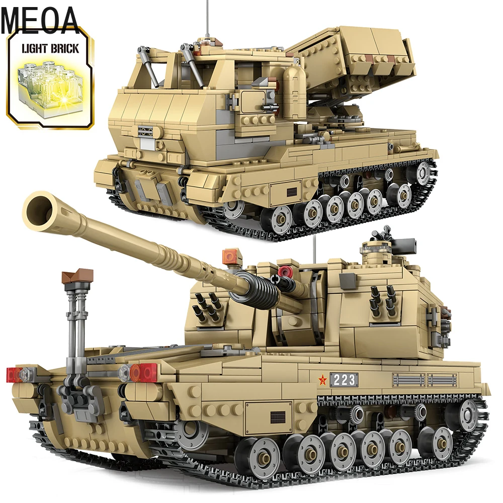 City 1499Pcs tracked self-propelled artiller Model Building Blocks Military Tank WW2 Army Soldier Bricks Kids Toys Gifts
City 1499Pcs tracked self-propelled artiller Model Building Blocks Military Tank WW2 Army Soldier Bricks Kids Toys Gifts