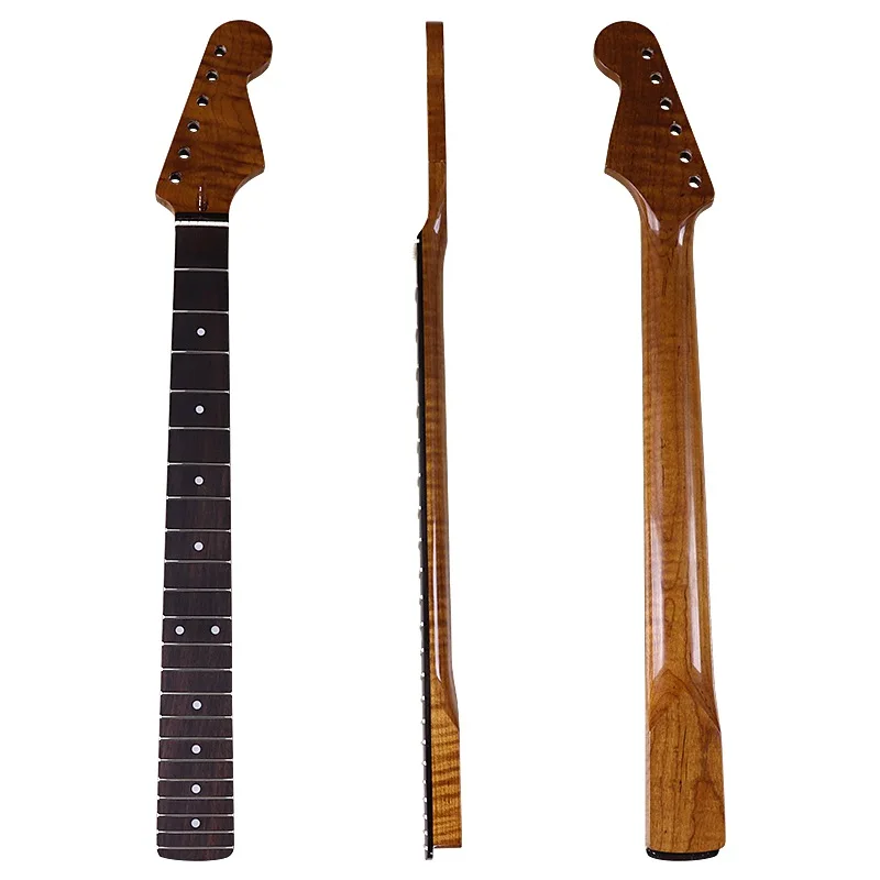ST Electric Guitar Neck Roasted Canada Flame Maple High Glossy ST Neck Strat Rosewood Fretboard 22 Frets Middle head Neck 5.6cm
ST Electric Guitar Neck Roasted Canada Flame Maple High Glossy ST Neck Strat Rosewood Fretboard 22 Frets Middle head Neck 5.6cm