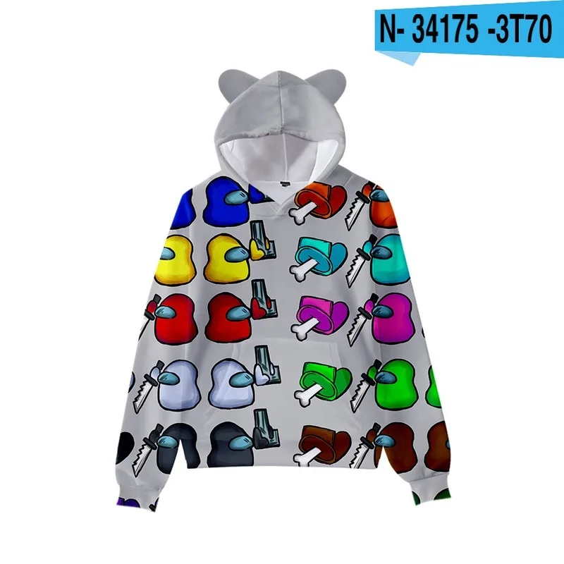 2021 New Game Among Us Boys and Girls Fall Thick Hooded Sweater Rabbit Hat Pullover Teen Hoodies Teenage Girls Clothing
2021 New Game Among Us Boys and Girls Fall Thick Hooded Sweater Rabbit Hat Pullover Teen Hoodies Teenage Girls Clothing