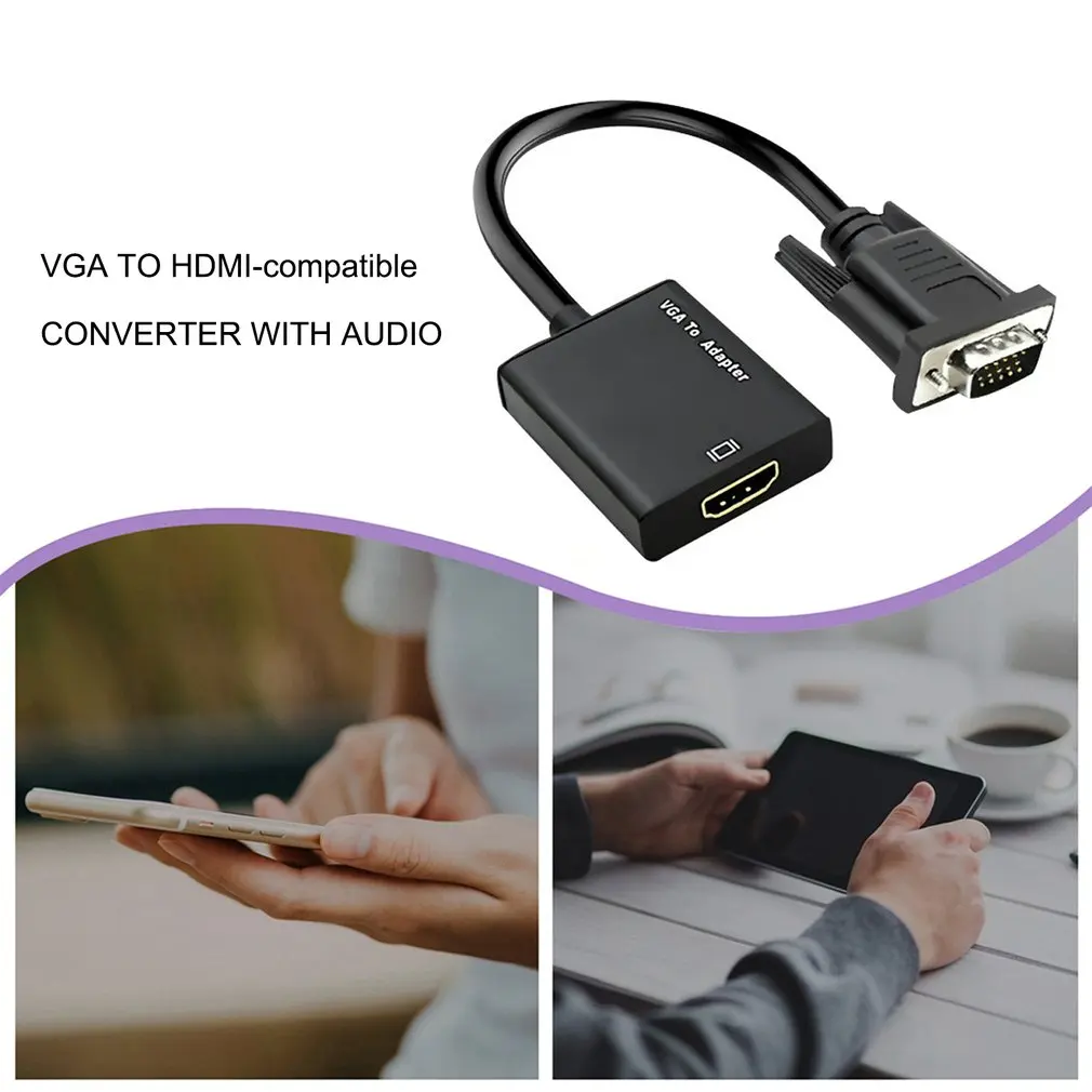 VGA To Hdmi-compatible Converter With Audio 1080P For Projectors Laptops Unique Linear Design Converter
VGA To Hdmi-compatible Converter With Audio 1080P For Projectors Laptops Unique Linear Design Converter