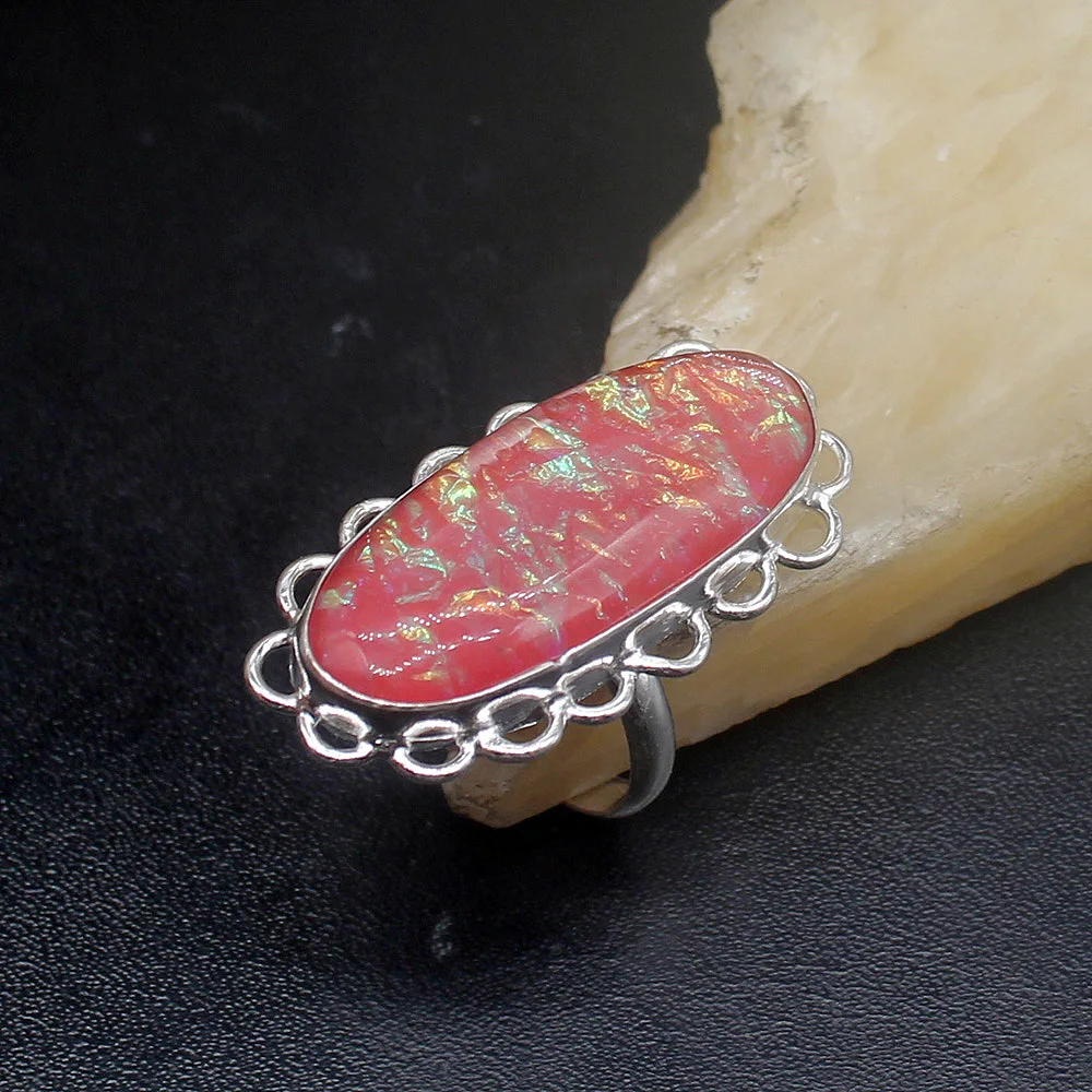 Gemstonefactory Jewelry Big Promotion Single Unique 925 Silver Dichroic Glass Gushing Women Men Gifts Rings 7.5# 20212831
Gemstonefactory Jewelry Big Promotion Single Unique 925 Silver Dichroic Glass Gushing Women Men Gifts Rings 7.5# 20212831