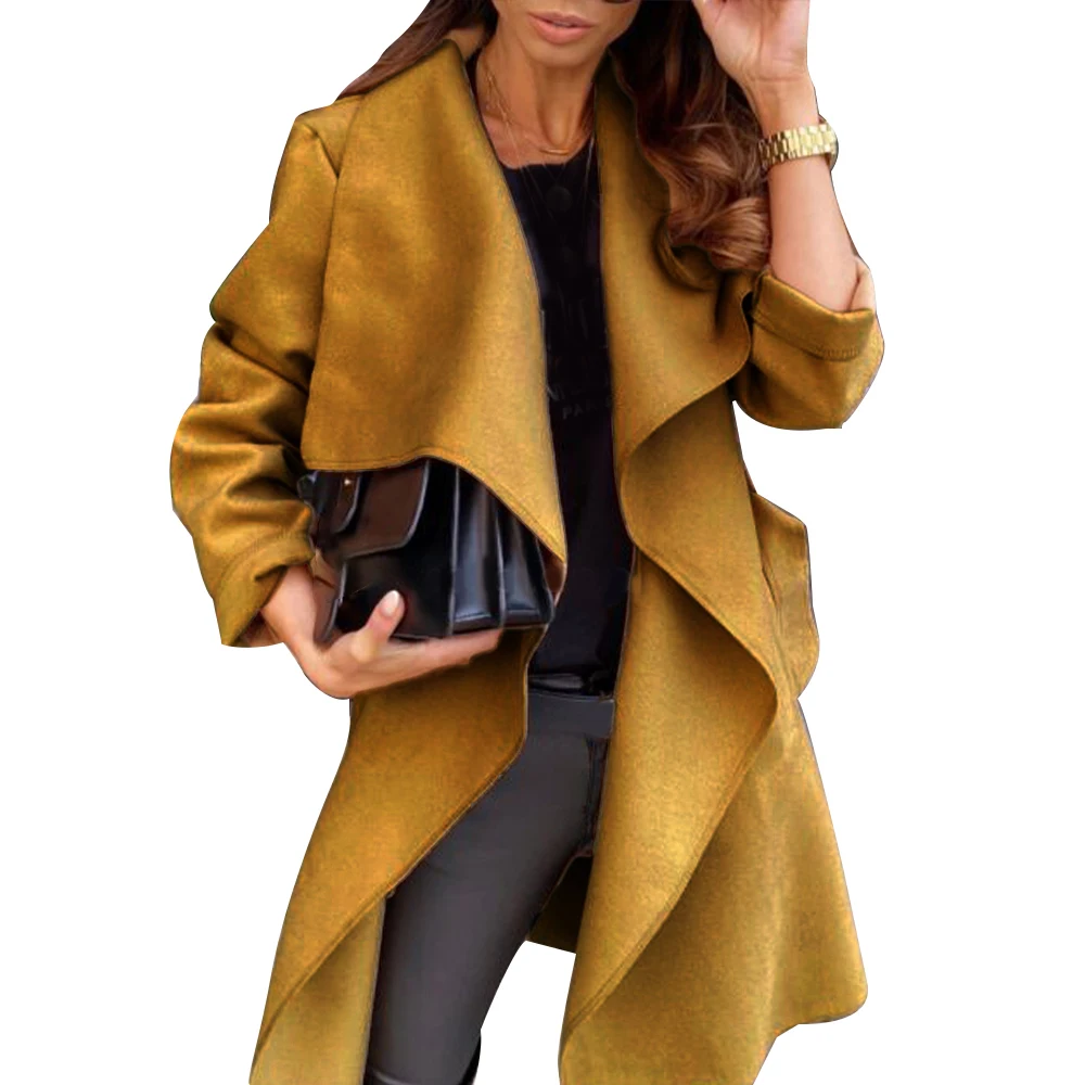 Women Ruffle Elegant Coat Spring Autumn Casual Solid Turn-down Collar Long Sleeve Office Lady Work Jacket Lace Up Tweed Coats
Women Ruffle Elegant Coat Spring Autumn Casual Solid Turn-down Collar Long Sleeve Office Lady Work Jacket Lace Up Tweed Coats