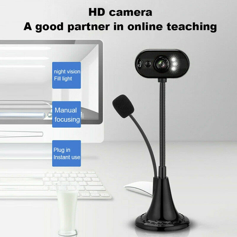 New Hot USB Webcam With Night Vision Function For PC Laptop Camara Microphone Drive-free Teaching Веб Камера
New Hot USB Webcam With Night Vision Function For PC Laptop Camara Microphone Drive-free Teaching Веб Камера