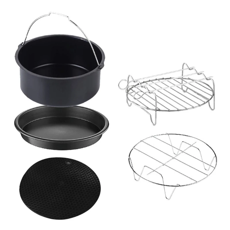 5pcs/set 7 Inch Air Fryer Accessories Baking Pizza Pan Cake Barrel Grill Rack Insulation Mat
5pcs/set 7 Inch Air Fryer Accessories Baking Pizza Pan Cake Barrel Grill Rack Insulation Mat