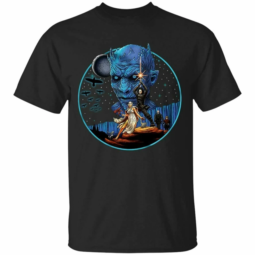 Футболка с героями игры престолов Звездные войны Jon Snow Daenerys Targaryen And The Night King