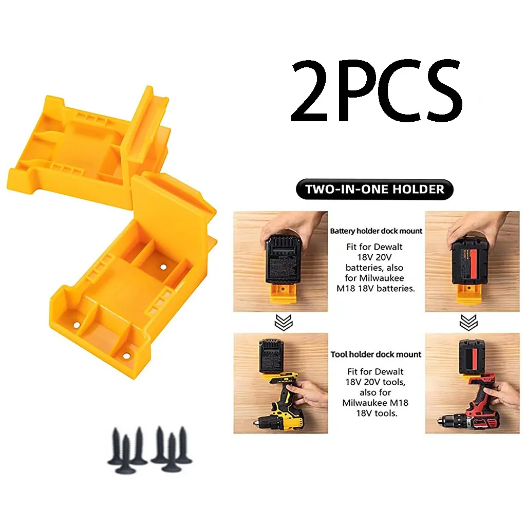 2Pcs Power Battery Mount Hanger Stand Two-in-one Holder Suitable For Dewalt Milwaukee 18V 20V ABS Battery Tools
2Pcs Power Battery Mount Hanger Stand Two-in-one Holder Suitable For Dewalt Milwaukee 18V 20V ABS Battery Tools