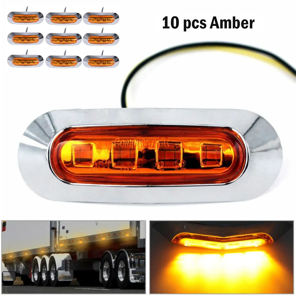 10Pcs Amber SMD 4 LED Truck Side Marker Light Clearance Lamp Trailer 12V 24V Car Side Marker Lights With Screws
10Pcs Amber SMD 4 LED Truck Side Marker Light Clearance Lamp Trailer 12V 24V Car Side Marker Lights With Screws