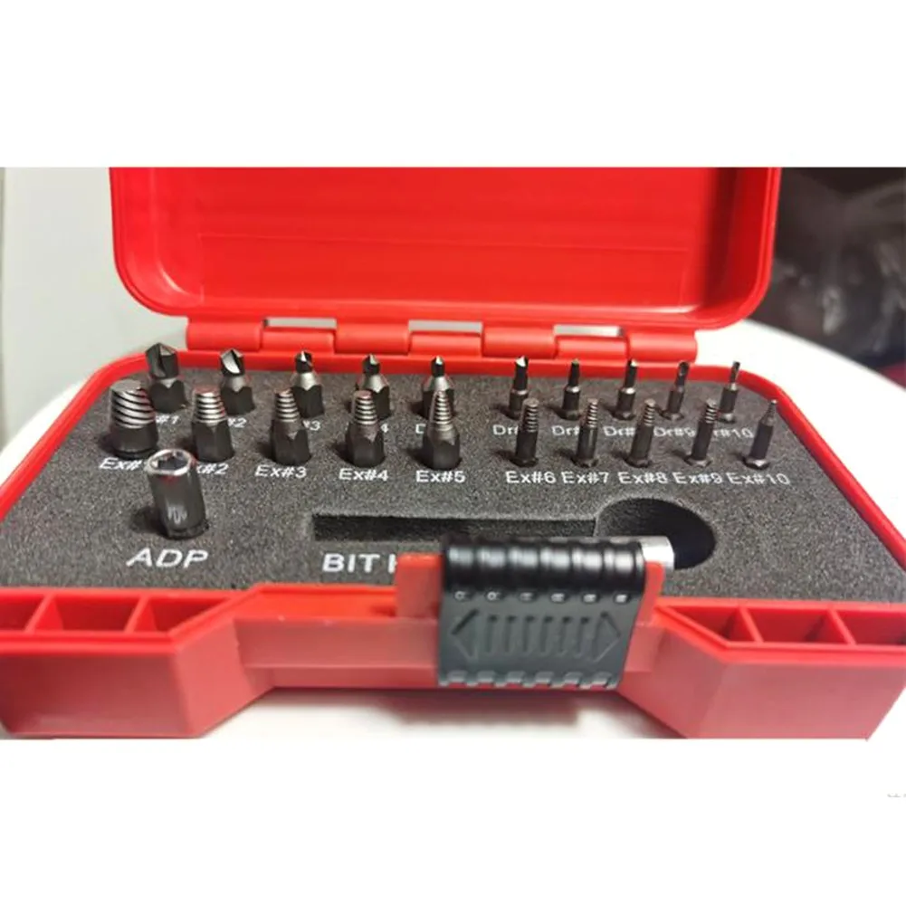 22PCS Damaged Screw Extractor Broken Drill Bits Bolt Stud Remover Set Tool Kit Bread Box Screw Extractor Electric Drill Tools
22PCS Damaged Screw Extractor Broken Drill Bits Bolt Stud Remover Set Tool Kit Bread Box Screw Extractor Electric Drill Tools