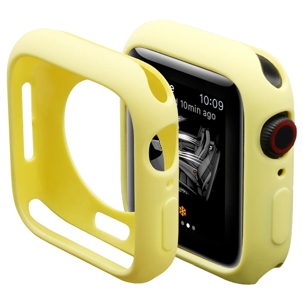 Мягкий силиконовый чехол из ТПУ для iWatch Series 3 2 1 38 мм 42 зеркальный бампер Apple Watch 4 5 6