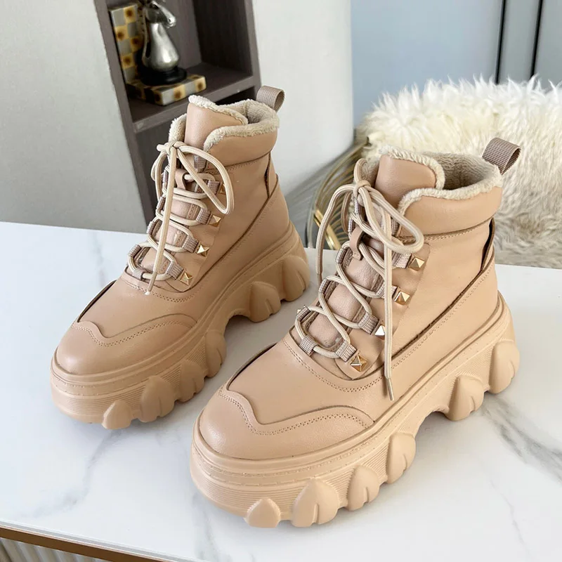 Martin Boots Women Plus Fleece 2021 New Winter Fashion Cool British Style Genuine Ieather Thick Bottom High Top Short Boots
Martin Boots Women Plus Fleece 2021 New Winter Fashion Cool British Style Genuine Ieather Thick Bottom High Top Short Boots